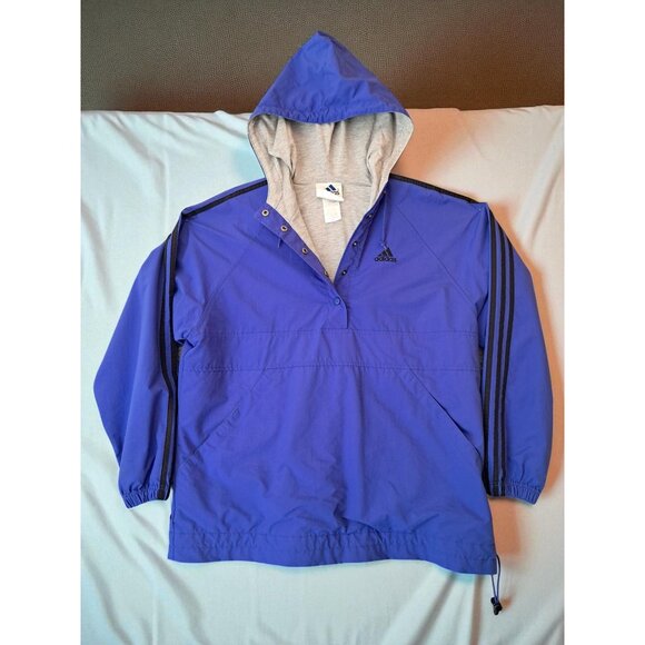 Adidas Men's Athletic Hooded Pullover Windbreaker Rain Jacket - Picture 2 of 12